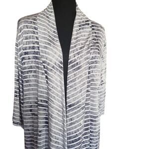 CJ BANKS Women's size 1X Open Tunic, Uneven hem, 3/4 sleeves, Boho, Lagen look